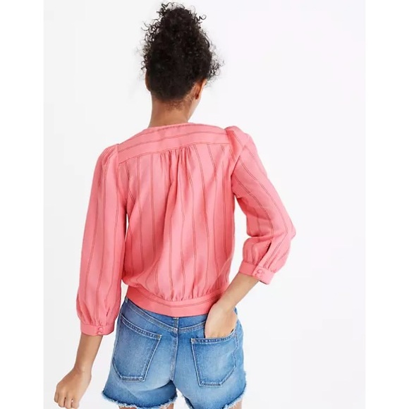 📌 Madewell Cecilia Stripe Wrap Top - Picture 7 of 7